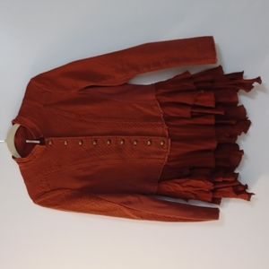 Free People Military Ruffles Jacket